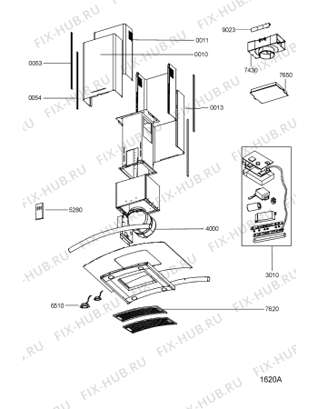 Схема №1 AKR 954 IX с изображением Блок управления для вентиляции Whirlpool 481231038926