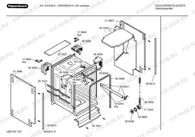 Взрыв-схема посудомоечной машины Kueppersbusch SRVKBH3 - Схема узла 03