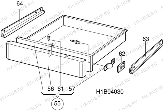 Взрыв-схема комплектующей Electrolux EK6174 - Схема узла H10 Storage/Warming