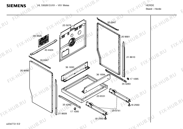 Схема №2 HL53028EU с изображением Инструкция по эксплуатации для плиты (духовки) Siemens 00587864