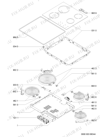 Схема №1 AKM 950/IX/01 с изображением Поверхность для плиты (духовки) Whirlpool 481244039675