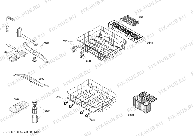 Взрыв-схема посудомоечной машины Balay 3VN641ID - Схема узла 06