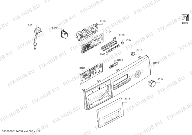 Схема №3 WAK20200GC, Maxx 7 с изображением Панель управления для стиралки Bosch 11006747