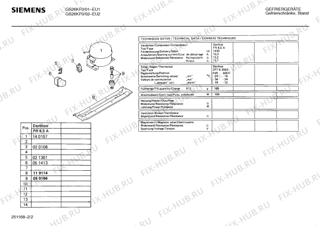 Взрыв-схема холодильника Siemens GS26KF0 - Схема узла 02