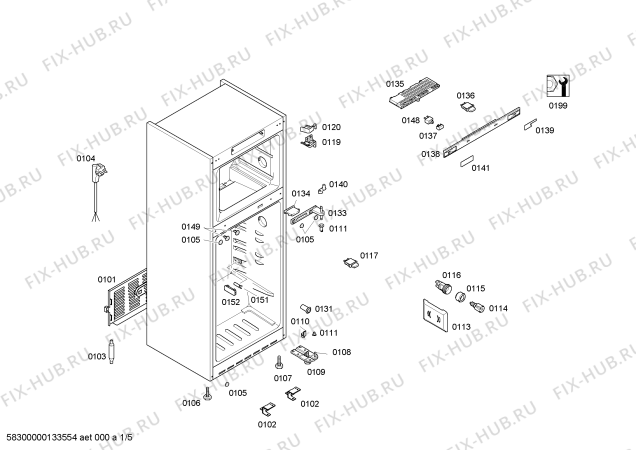 Схема №2 KD45NA71 с изображением Дверь для холодильника Siemens 00246266