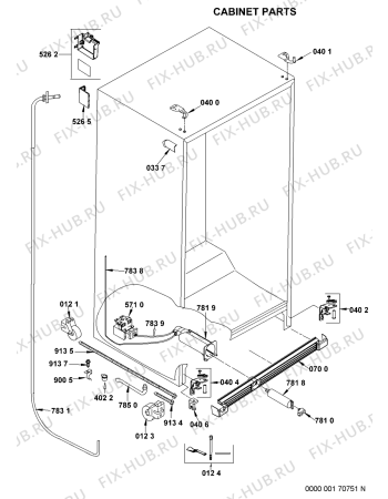 Взрыв-схема холодильника Whirlpool KRSC9020I (F090445) - Схема узла