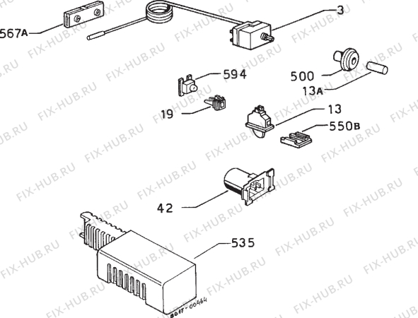 Взрыв-схема холодильника Zanussi Z3000PR - Схема узла Refrigerator electrical equipment