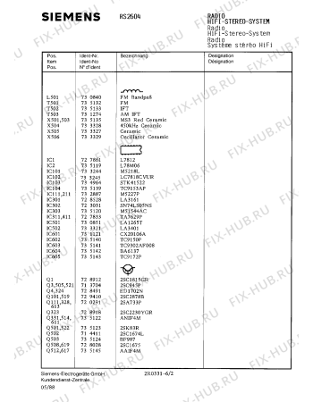 Взрыв-схема аудиотехники Siemens RS2604 - Схема узла 02