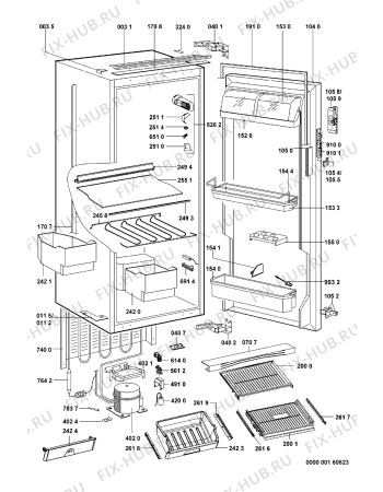 Схема №1 KD6122AFUU/A01 с изображением Дверка для холодильной камеры Whirlpool 481241610715