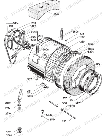 Взрыв-схема стиральной машины Rex RP522X - Схема узла Functional parts 267