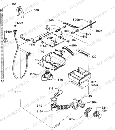 Взрыв-схема стиральной машины Zanussi ZF72.80 - Схема узла Hydraulic System 272