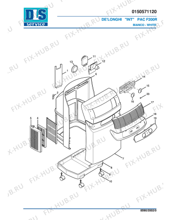Схема №2 PAC F200R с изображением Терморегулятор для сплит-системы DELONGHI 5951009100