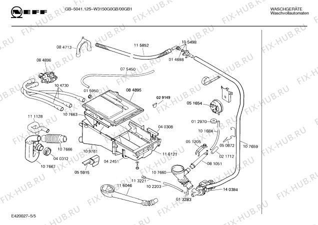 Взрыв-схема стиральной машины Neff W3150G0GB GB-5041.12S - Схема узла 05