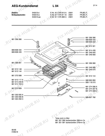 Взрыв-схема плиты (духовки) Aeg COMP. 5400B-W FBI - Схема узла Section3