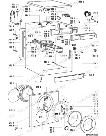 Схема №1 AWM 224 с изображением Обшивка для стиралки Whirlpool 481945319769