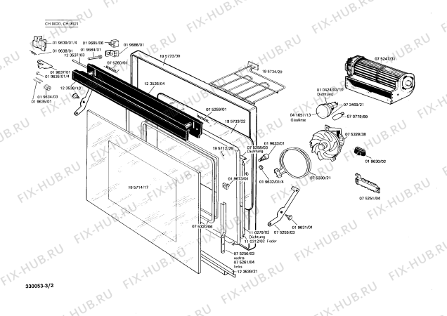 Взрыв-схема плиты (духовки) Constructa CH9020 - Схема узла 02