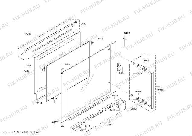 Взрыв-схема плиты (духовки) Bosch HBL73A450E - Схема узла 04