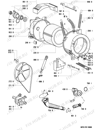 Схема №1 AWM 370 с изображением Рукоятка для стиралки Whirlpool 481949878382