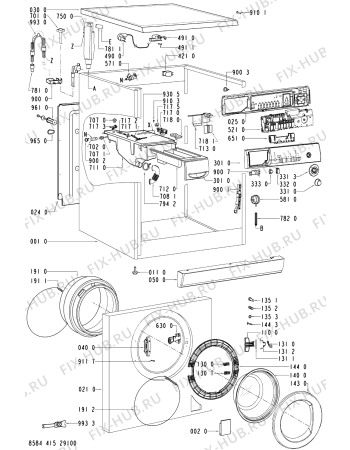 Схема №1 FL 1063 с изображением Обшивка для стиральной машины Whirlpool 481245215986