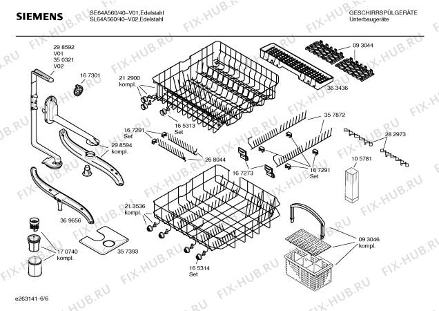 Схема №1 SE64A560 с изображением Инструкция по эксплуатации для посудомойки Siemens 00584084