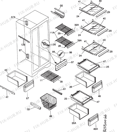 Взрыв-схема холодильника Frigidaire FPE524VWS - Схема узла Section 2