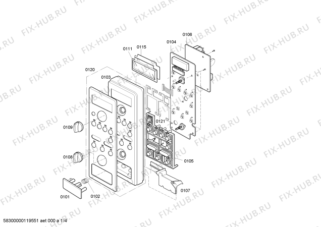 Схема №1 HF64050 с изображением Кнопка для микроволновой печи Bosch 00602491