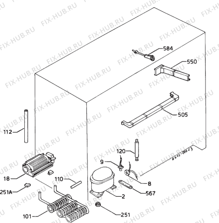 Взрыв-схема холодильника Zanussi DI54/42 - Схема узла Refrigerator cooling system