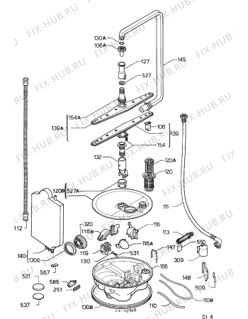 Взрыв-схема посудомоечной машины Blanco BIDW61 - Схема узла Hydraulic System 272