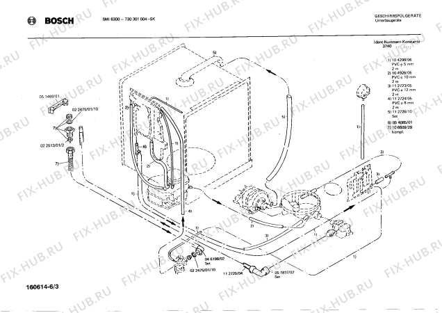 Взрыв-схема посудомоечной машины Bosch 0730301004 SMI6300 - Схема узла 03