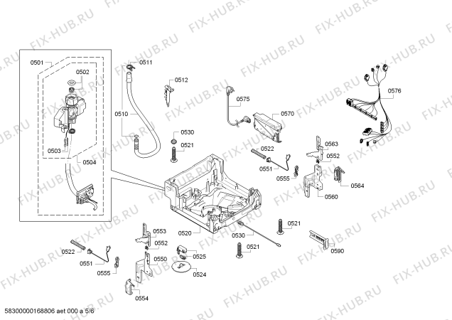 Взрыв-схема посудомоечной машины Bosch SPI69T35EU Super Silence - Схема узла 05