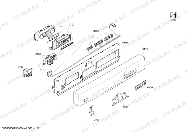 Схема №1 3VF343ND с изображением Кабель для посудомоечной машины Bosch 00644890