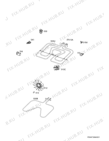 Взрыв-схема плиты (духовки) Zanussi ZCK955301W - Схема узла Electrical equipment