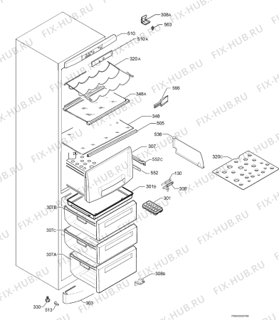 Взрыв-схема холодильника Aeg Electrolux S60400KG8 - Схема узла Housing 001