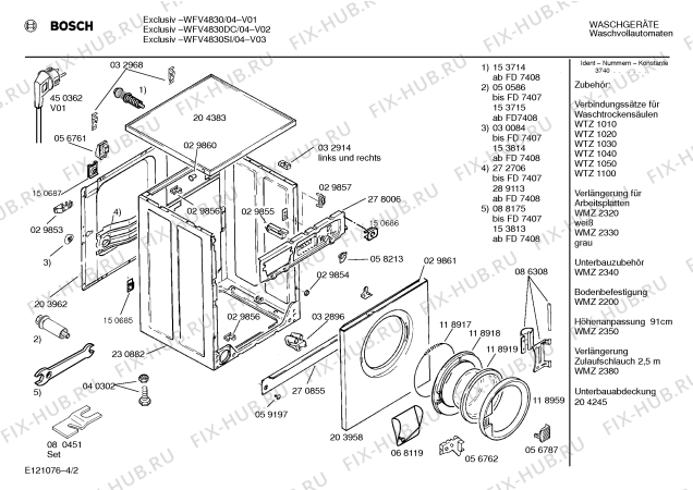 Схема №1 WFV4830SI EXCLUSIV 4830 с изображением Инструкция по эксплуатации для стиралки Bosch 00517285
