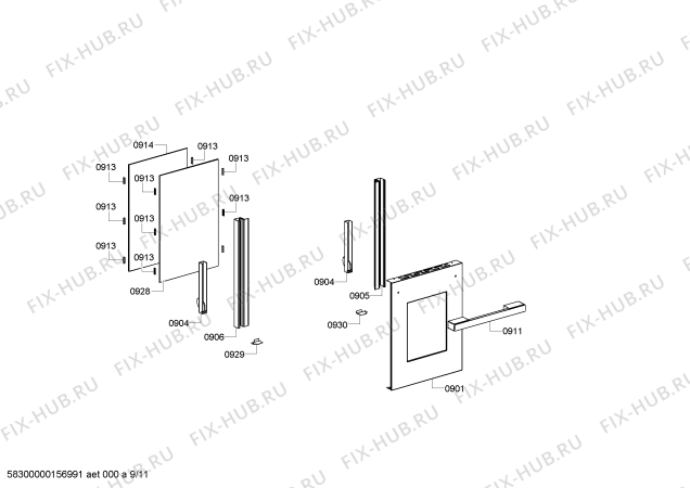 Схема №4 HSD786055N с изображением Крышка горелки для электропечи Bosch 00616559