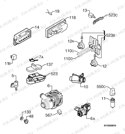 Взрыв-схема посудомоечной машины Privileg 309758_10628 - Схема узла Electrical equipment 268