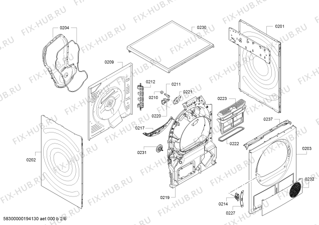 Схема №2 R8580X2ES selfCleaning Condenser с изображением Модуль управления, запрограммированный для сушилки Bosch 10003108