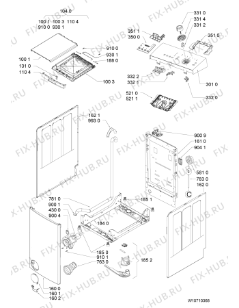Схема №1 EV 1187 с изображением Декоративная панель для стиралки Whirlpool 481010555655