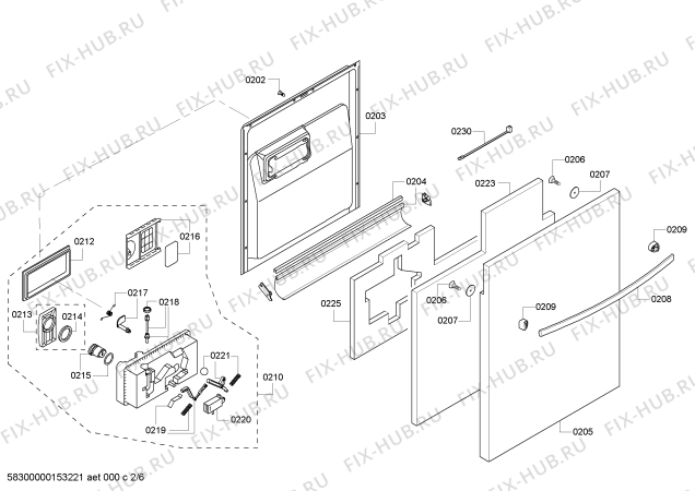 Схема №3 SHX43P12UC с изображением Панель управления для посудомойки Bosch 00683969