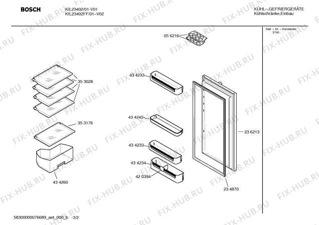 Взрыв-схема холодильника Bosch KIL23402FF - Схема узла 02