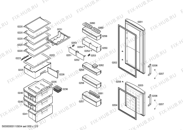 Схема №2 KG39S310 с изображением Дверь для холодильника Siemens 00240651