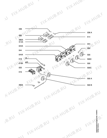 Схема №1 ES504-M с изображением Кнопка для плиты (духовки) Aeg 8996614022920