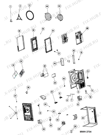 Схема №1 MWH 2734 B с изображением Сенсорная панель для микроволновки Whirlpool 482000095687
