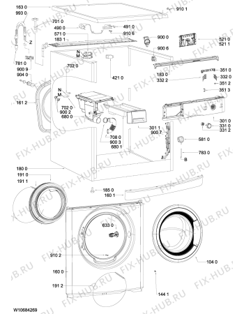 Схема №2 PFLC 51009P с изображением Декоративная панель для стиралки Whirlpool 481010668675
