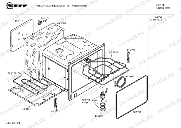 Схема №2 E1322A0 MEGA1322A с изображением Ручка выбора температуры для электропечи Bosch 00424362