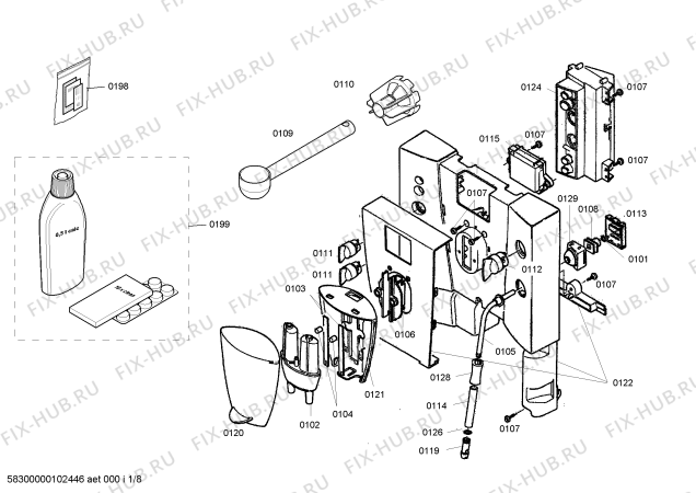 Схема №3 TCA60F9 Exclusiv B25 с изображением Кнопка для электрокофемашины Bosch 00602390