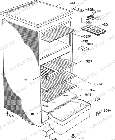 Взрыв-схема холодильника Zanussi DF50/16-A - Схема узла Housing 001