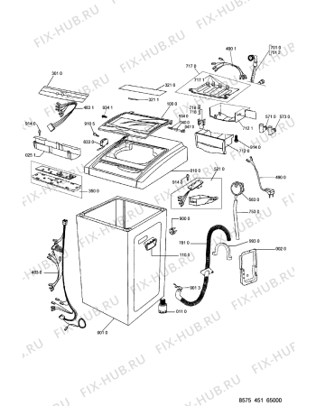 Схема №1 WWA 24 ABZOE с изображением Блок управления для стиральной машины Whirlpool 481221479202