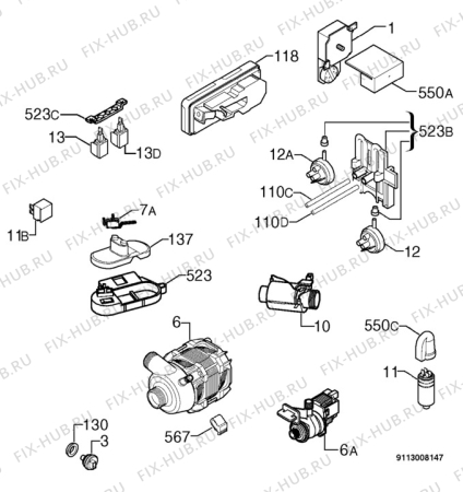 Взрыв-схема посудомоечной машины Zanussi ZDT6152 - Схема узла Electrical equipment 268