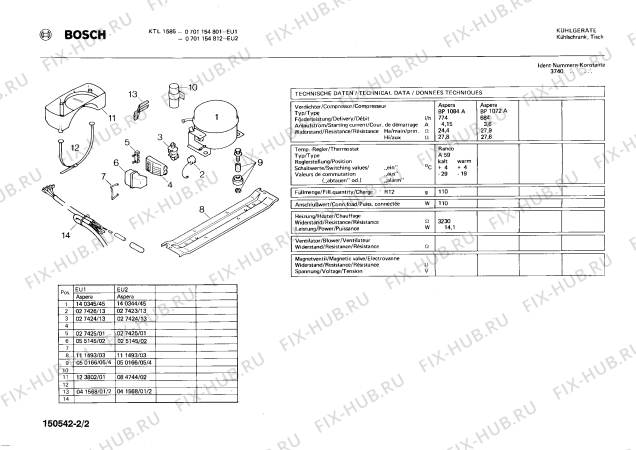 Схема №1 0701154812 KTL1585 с изображением Дверь морозильной камеры для холодильника Bosch 00115917